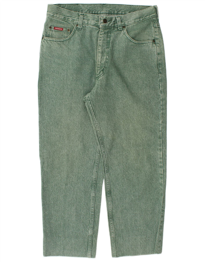 CARRERA Jeans recortados de cintura alta para hombre IT 50 Large W34 L25 Algodón verde
