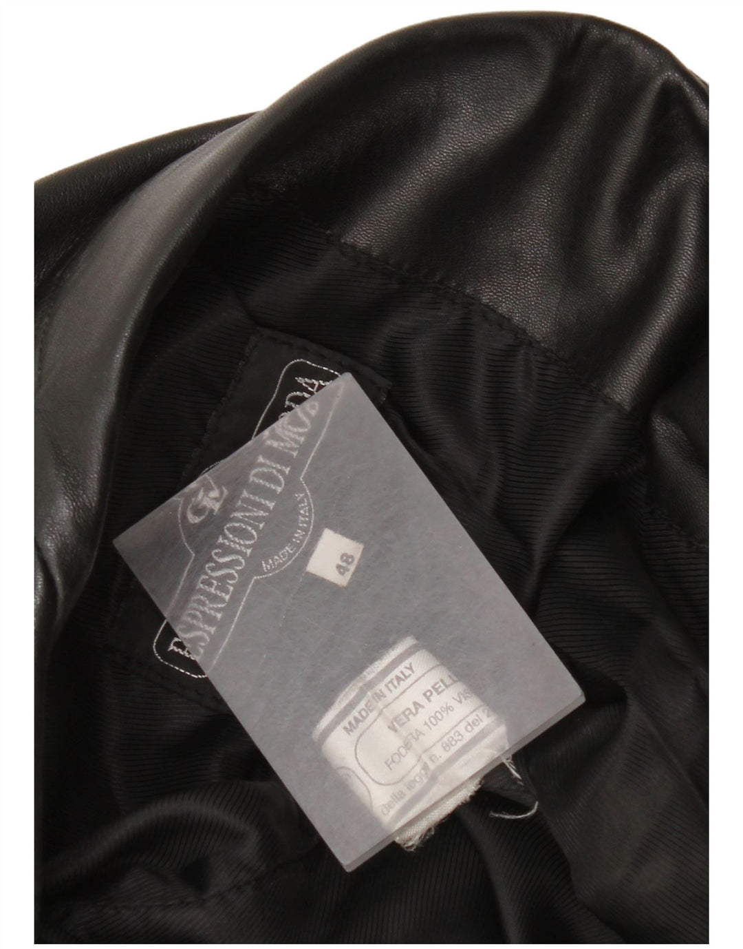 Vintage mujer 3 botones cuero Blazer chaqueta IT 48 XL cuero negro