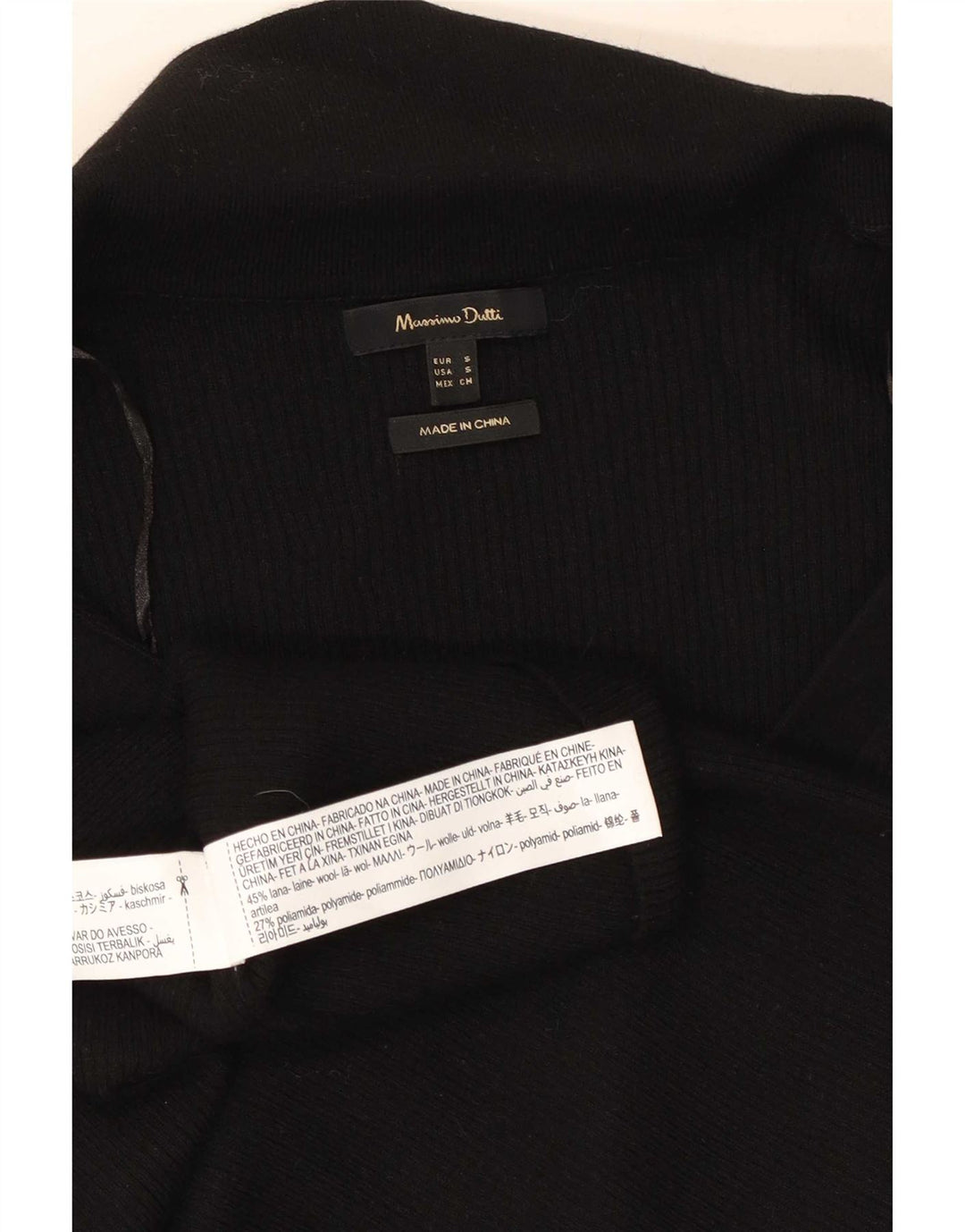 Massimo Dutti Cárdigan Mujer UK 10 Small Lana Negra