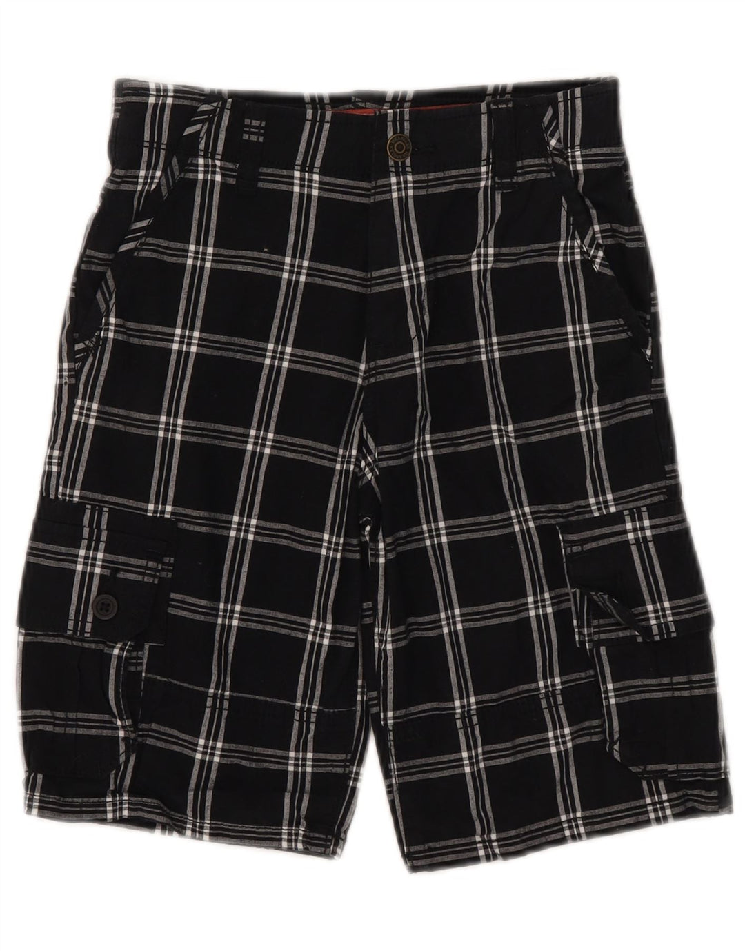 Wrangler Pantalones cortos cargo para niños 9-10 años W25 Algodón a cuadros negros