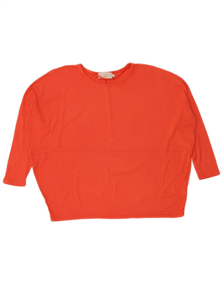 Dack's Top extragrande para mujer, manga 3/4, talla 40, viscosa naranja pequeña