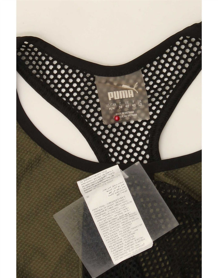 Puma Mujer Chaleco Top UK 12 Medio Caqui Colorblock Poliéster