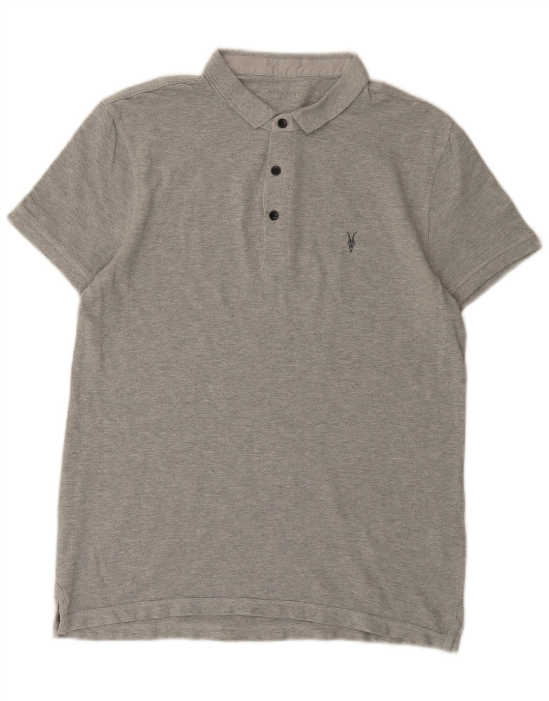 All Saints Polo Hombre Algodón Gris Medio