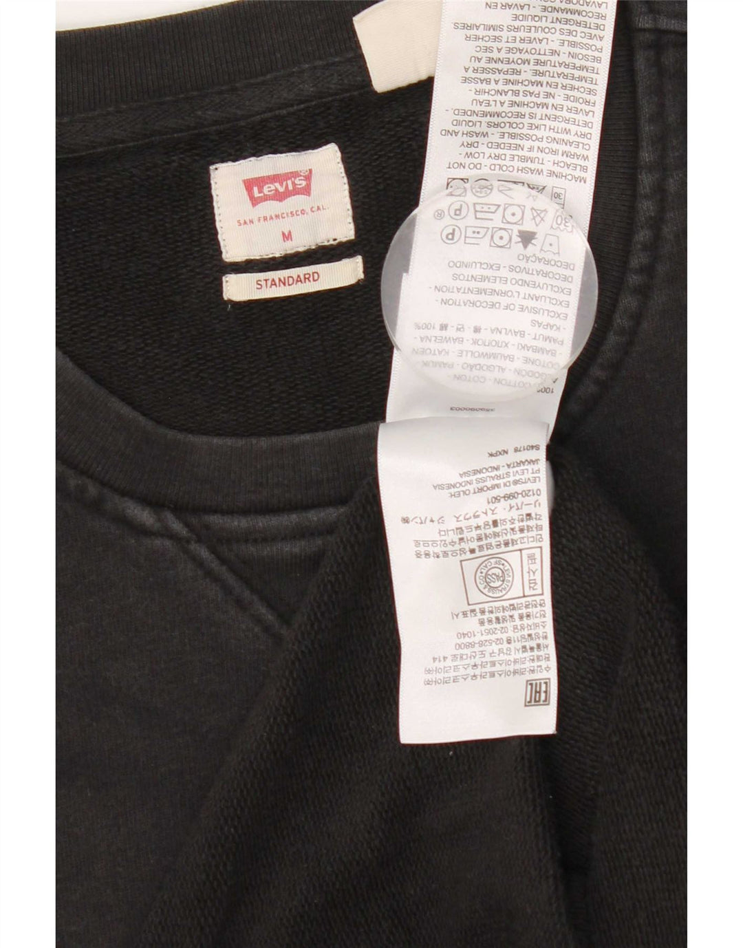Levi's Sudadera De Corte Estándar Para Hombre Jersey De Algodón Negro Mediano