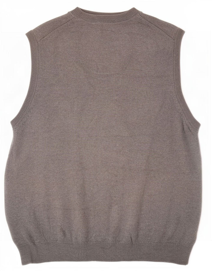 Marks & Spencer Camiseta sin mangas de corte regular para hombre, talla grande, algodón gris
