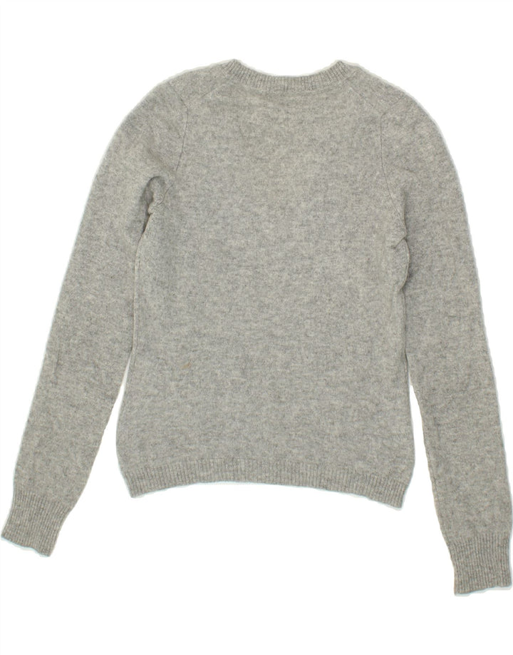 LIU JO Womens Crop V-Neck Jumper Sweater IT 44 Medium Grey Vintage Liu Jo and Second-Hand Liu Jo from Messina Hembry 