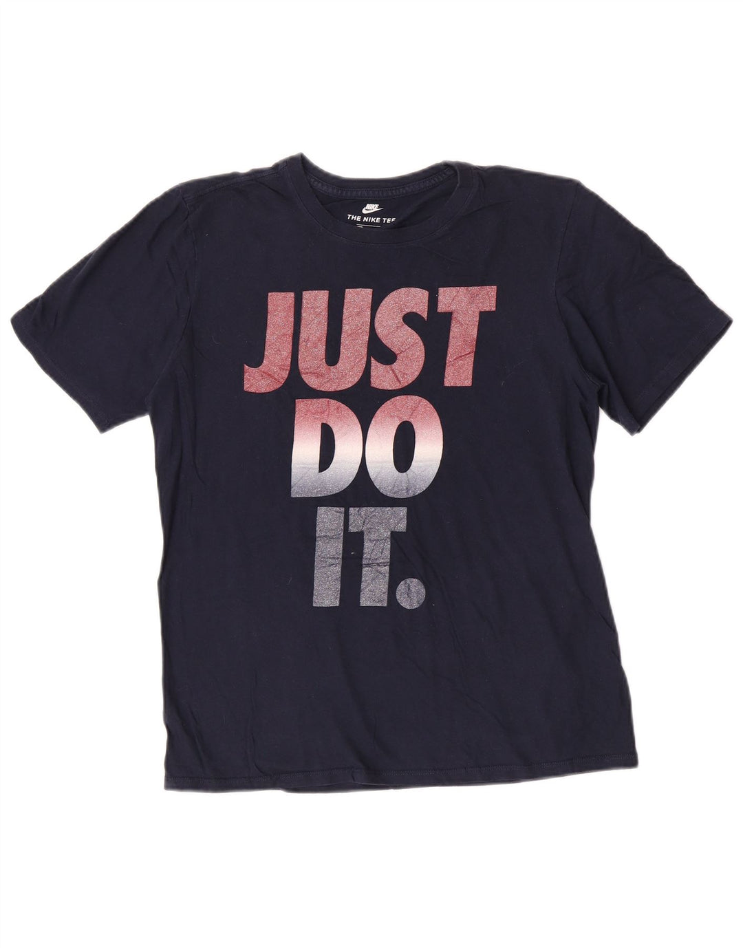 Nike Camiseta con gráfico de corte atlético para hombre, talla mediana, azul marino