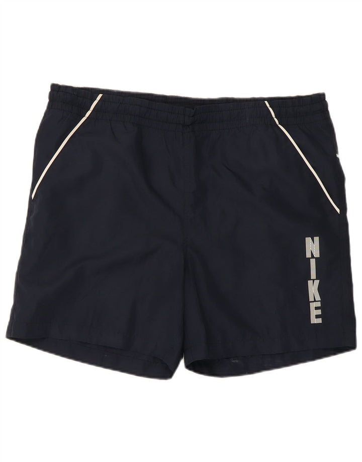 Nike Pantalones cortos deportivos con gráficos para hombre Poliéster azul marino mediano