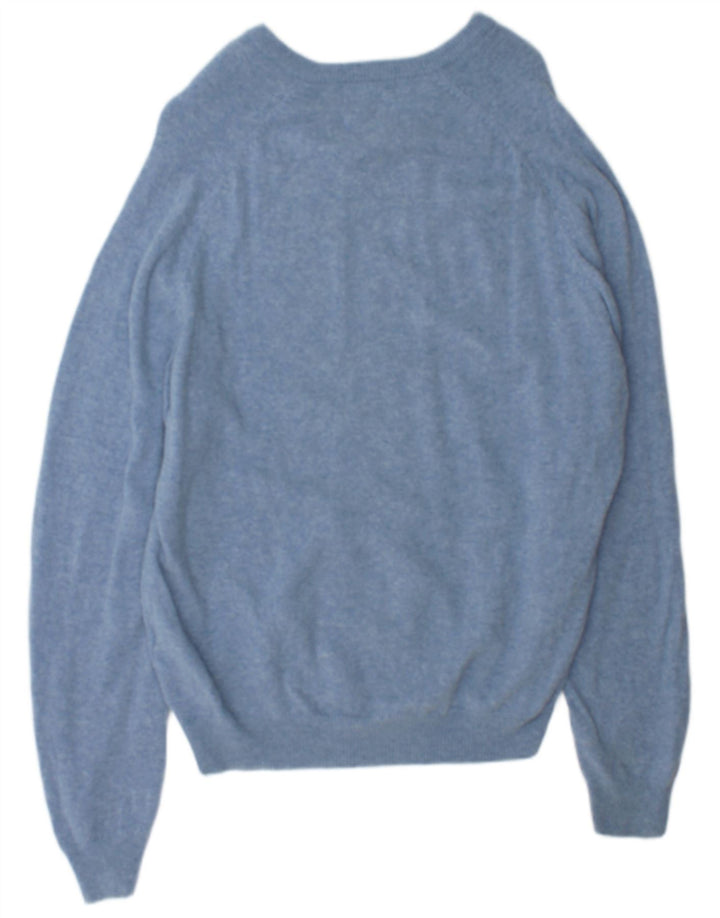 Marks & Spencer Suéter con cuello en V para hombre, color azul, talla grande, moteado en azul