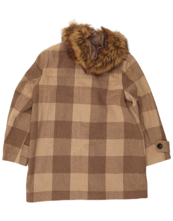MARKS & SPENCER Trenca con capucha para mujer UK 46 Large Brown Check
