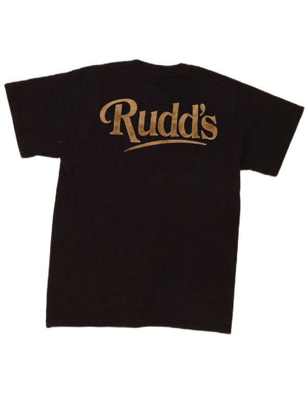Fruit Of The Loom Camiseta estampada de corte regular para hombre Top mediano de algodón negro
