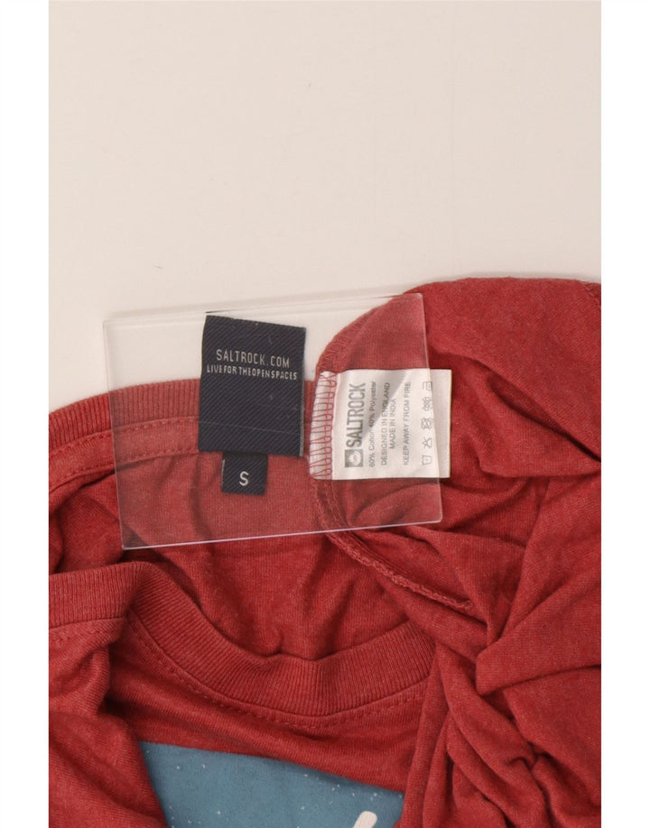 SALTROCK Camiseta gráfica para hombre Top pequeño de algodón rojo