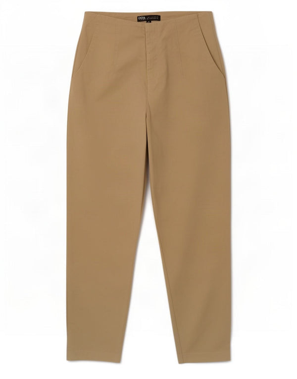 Zara Mujer Pantalones Cortos De Cintura Alta Mediano W28 L24 Algodón Beige