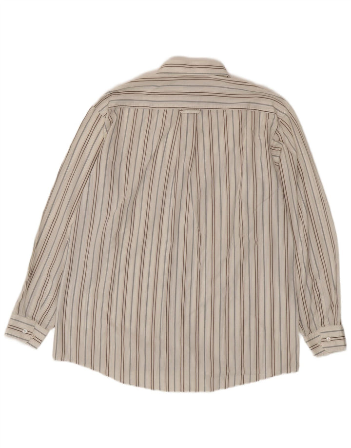 Camisa Dornbusch para hombre talla 42 grande blanca a rayas