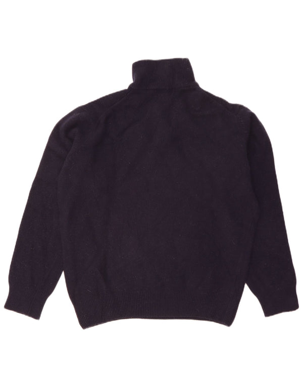 Kappa Mens Zip Neck Jumper Sweater Large Azul Marino Lana De Cordero