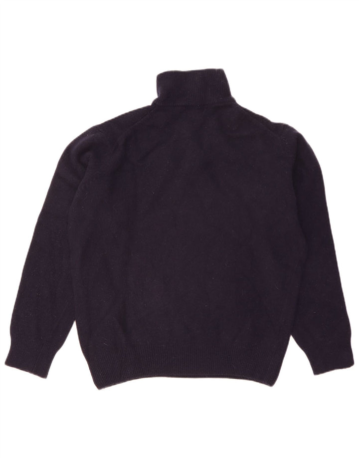 Kappa Mens Zip Neck Jumper Sweater Large Azul Marino Lana De Cordero
