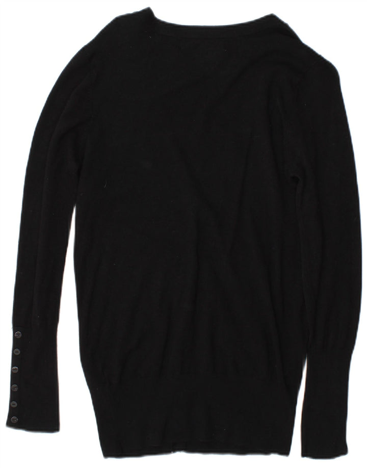 Zara Mujer Cárdigan Suéter UK 44 Mediano Rayón Negro