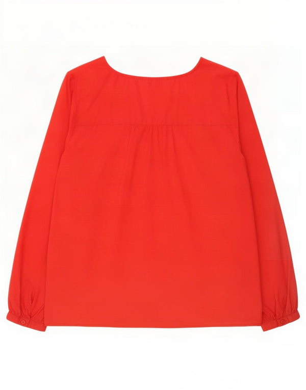 Tommy Hilfiger Blusa de Manga Larga para Mujer con Ajuste Relajado UK 46 Grande Rojo