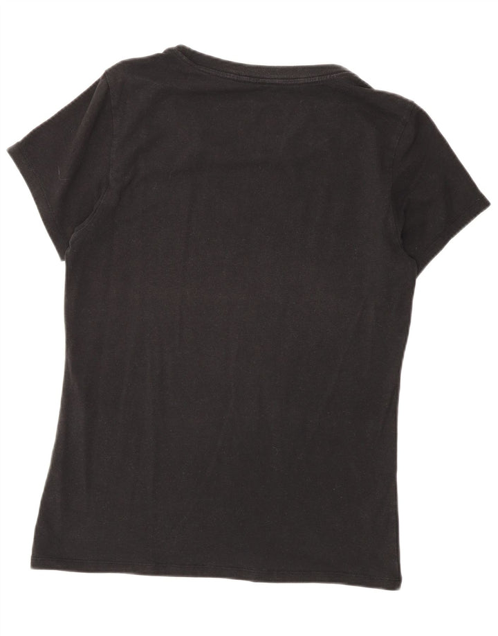 Calvin Klein Camiseta para mujer Top UK 12 Medium Negro Algodón