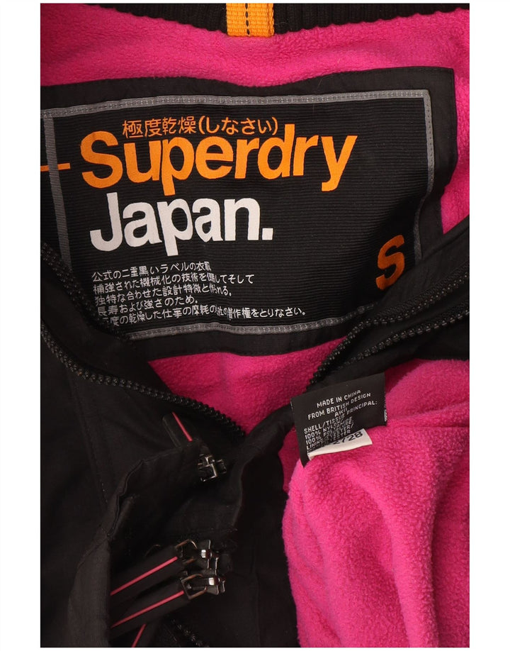 Superdry Chaqueta cortavientos con capucha para mujer UK 40 Small Black Nylon