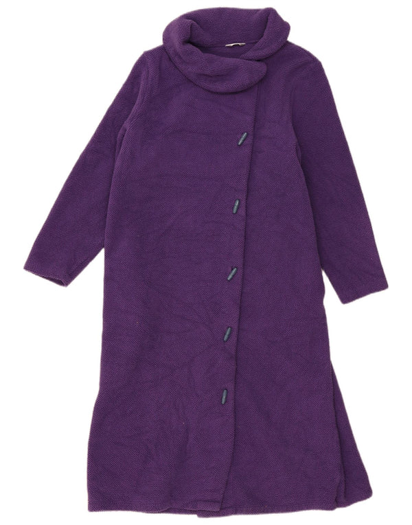 Marks & Spencer - Abrigo de forro polar para mujer, manga 3/4, talla 40, talla grande, color morado