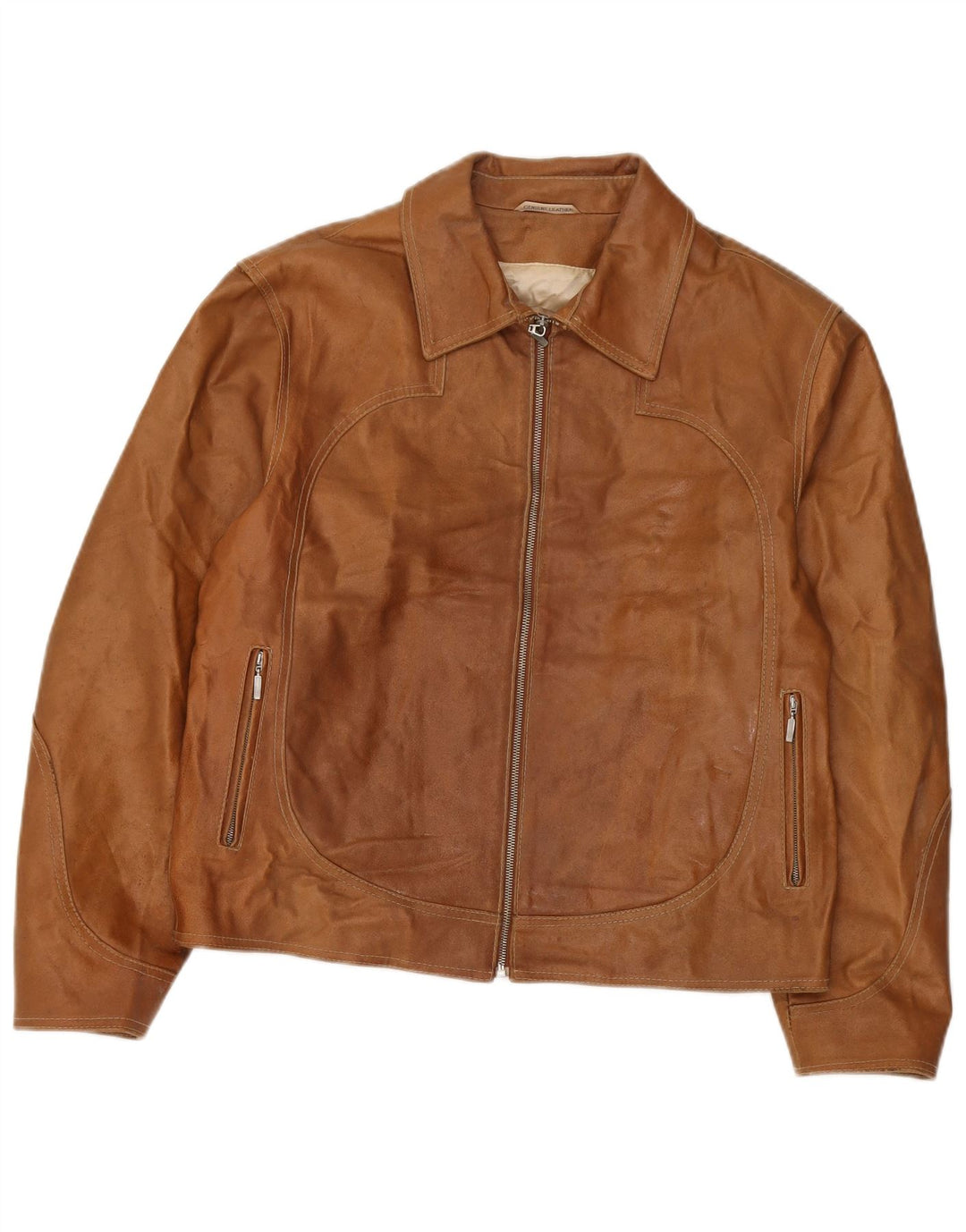 J.J.Scott Chaqueta de cuero para hombre IT 50 Large Brown