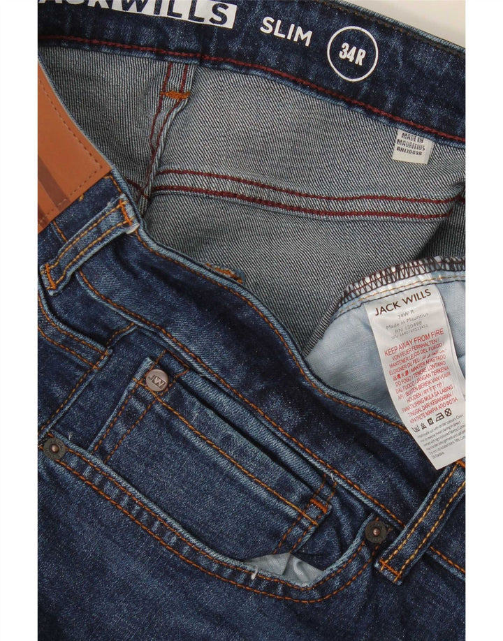 Jack Wills Vaqueros ajustados para hombre W34 L31 Algodón azul marino