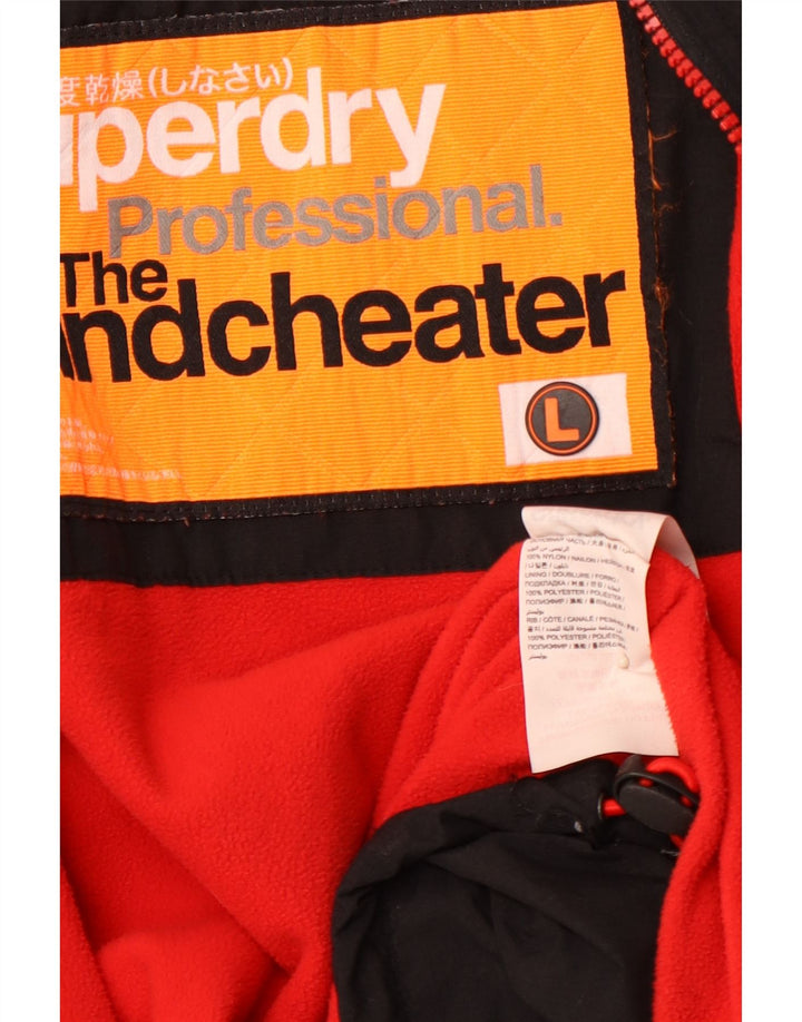 SUPERDRY Chaqueta cortavientos con capucha The Windcheater para hombre UK 40 Large Black