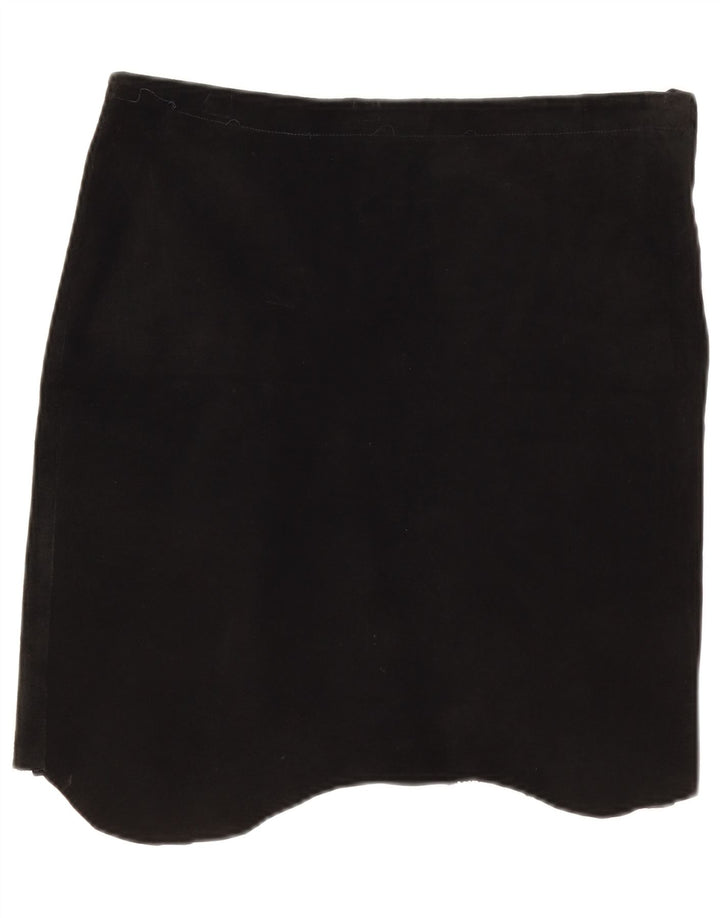 Vintage mujer ante falda asimétrica W32 grande negro