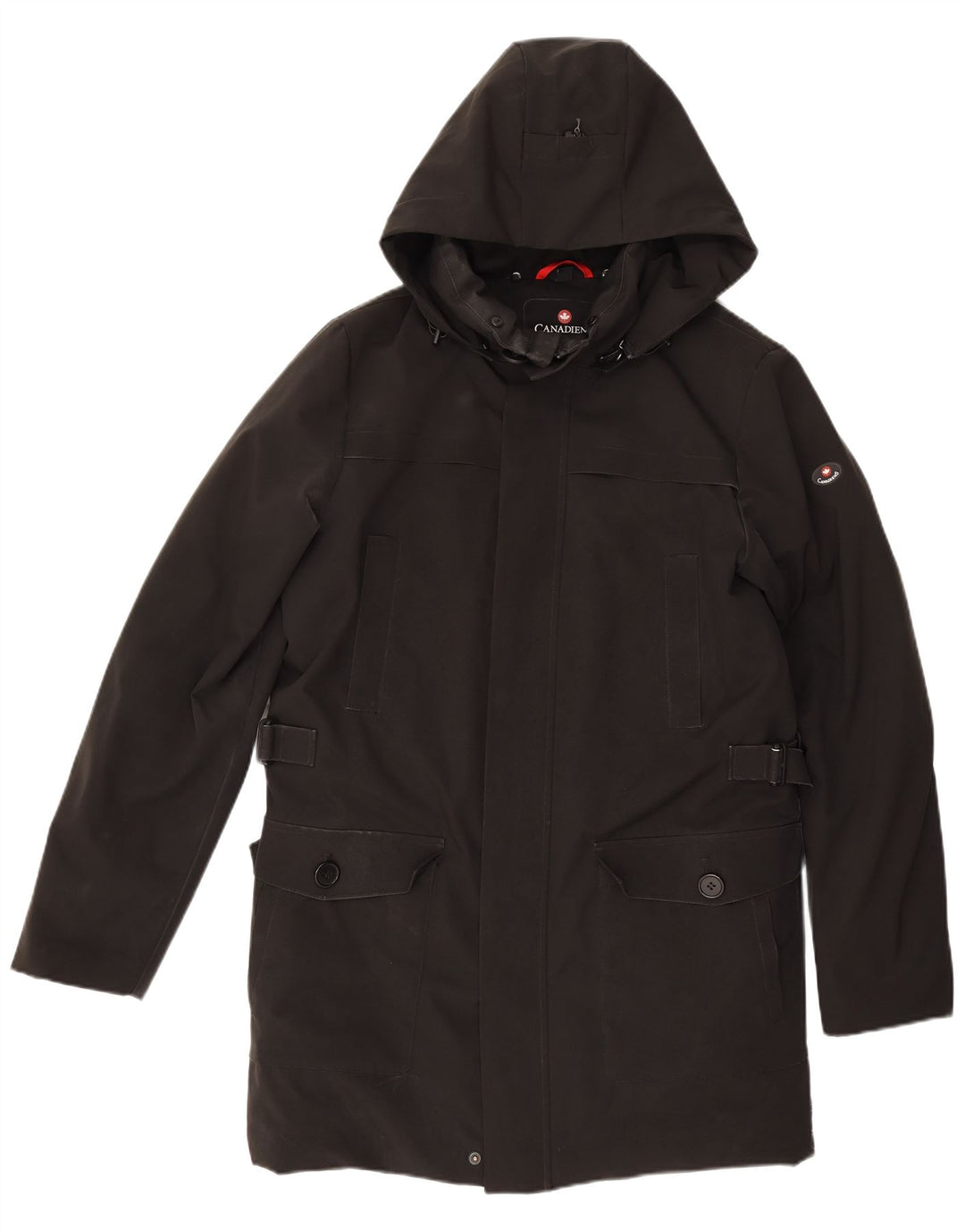 Canadiens Abrigo acolchado con capucha para hombre IT 46 Small Poliéster negro