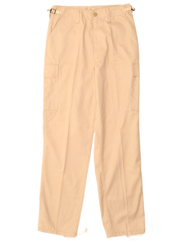VINTAGE Pantalones cargo de ajuste regular para hombre Pequeño W28 L31 Poliéster beige