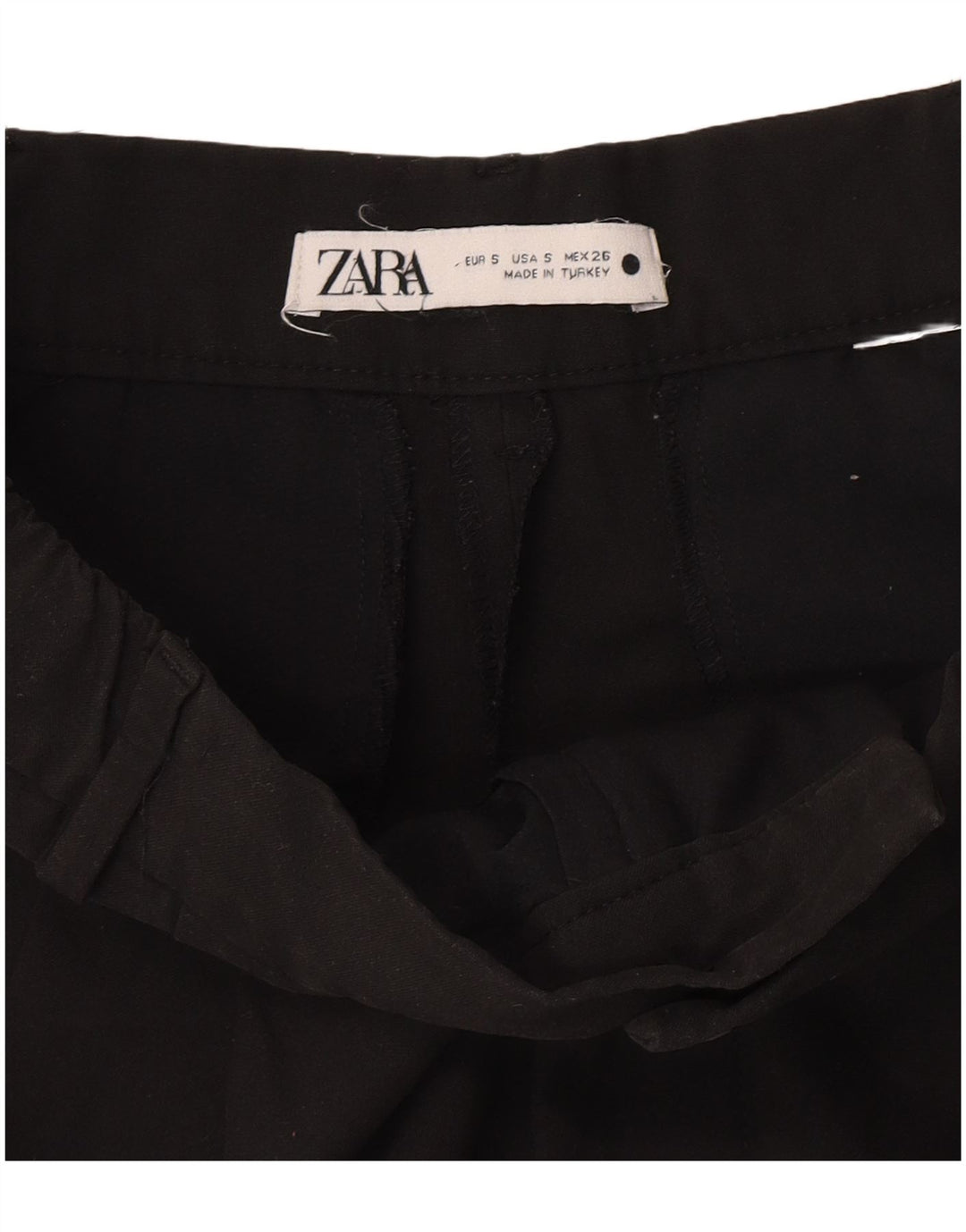 ZARA Mujer Pantalones Cortos Pegged Small W26 L25 Negro