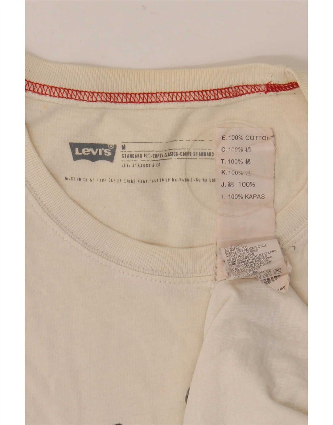 Levi's Camiseta con gráfico de ajuste estándar para hombre Top de algodón blanco mediano