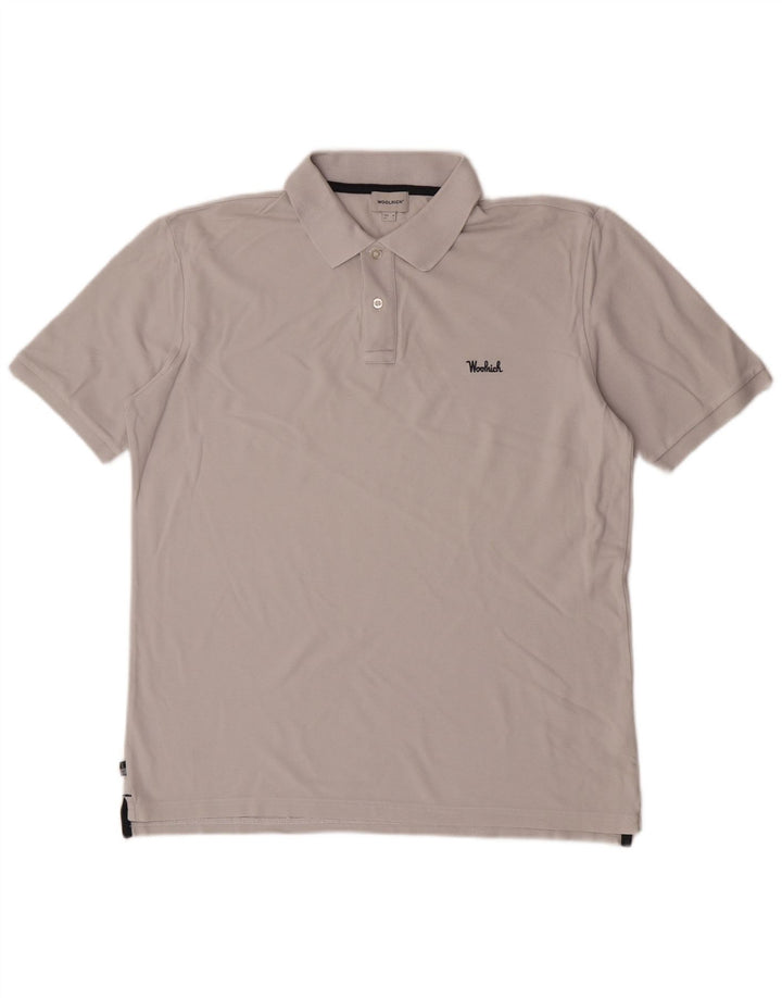 Woolrich Polo para hombre de algodón gris grande