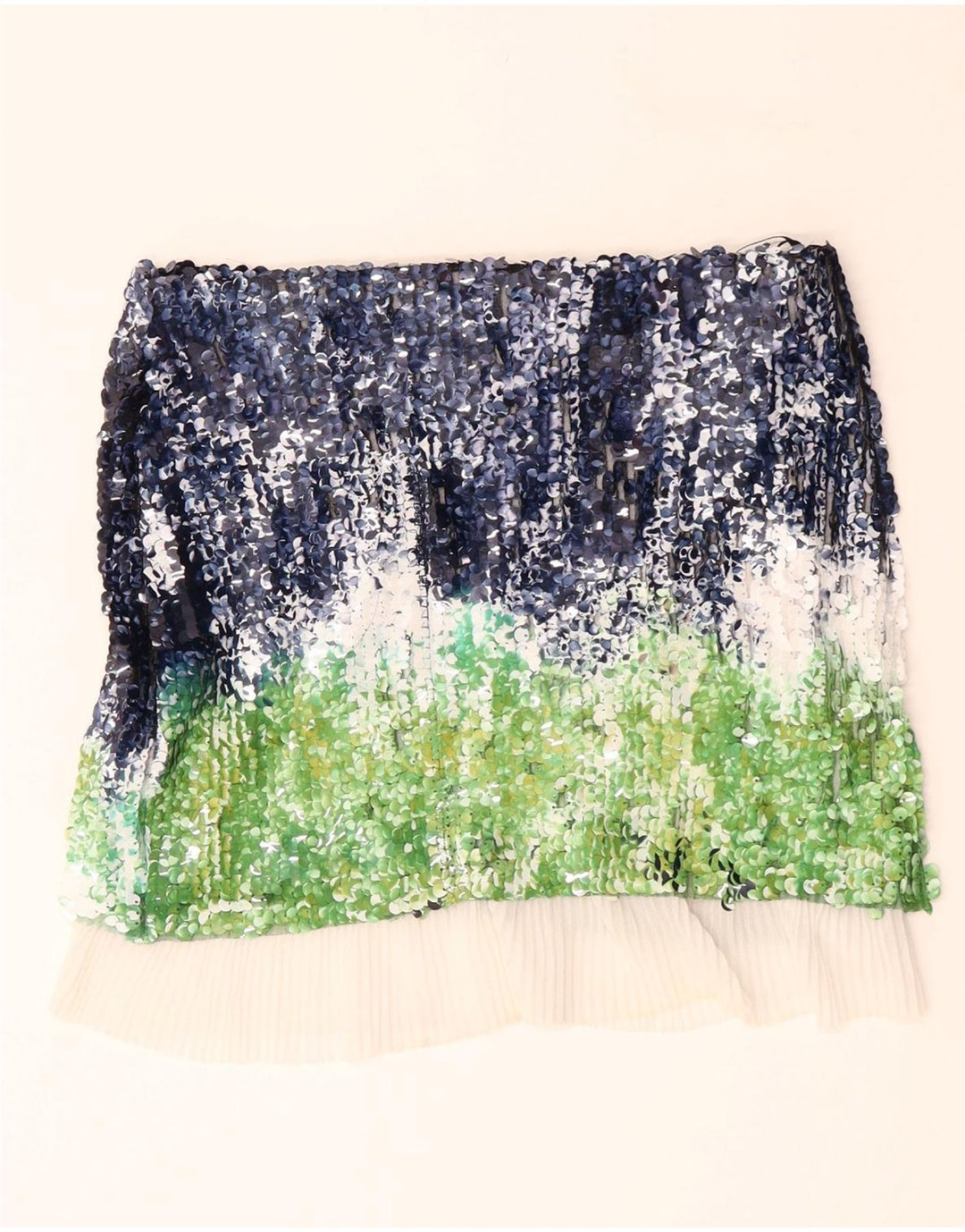 ZARA Mujer Falda Recta Mediana W28 Poliéster Colorblock Multicolor