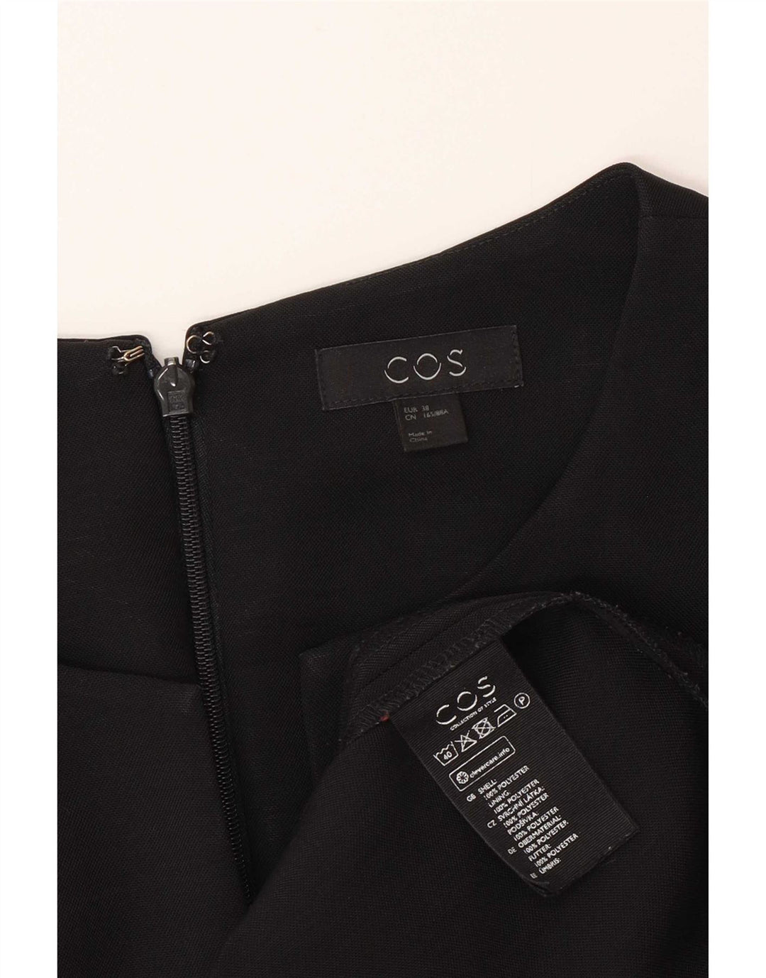 Cos Vestido tubo de manga 3/4 para mujer EU 38 Poliéster negro mediano