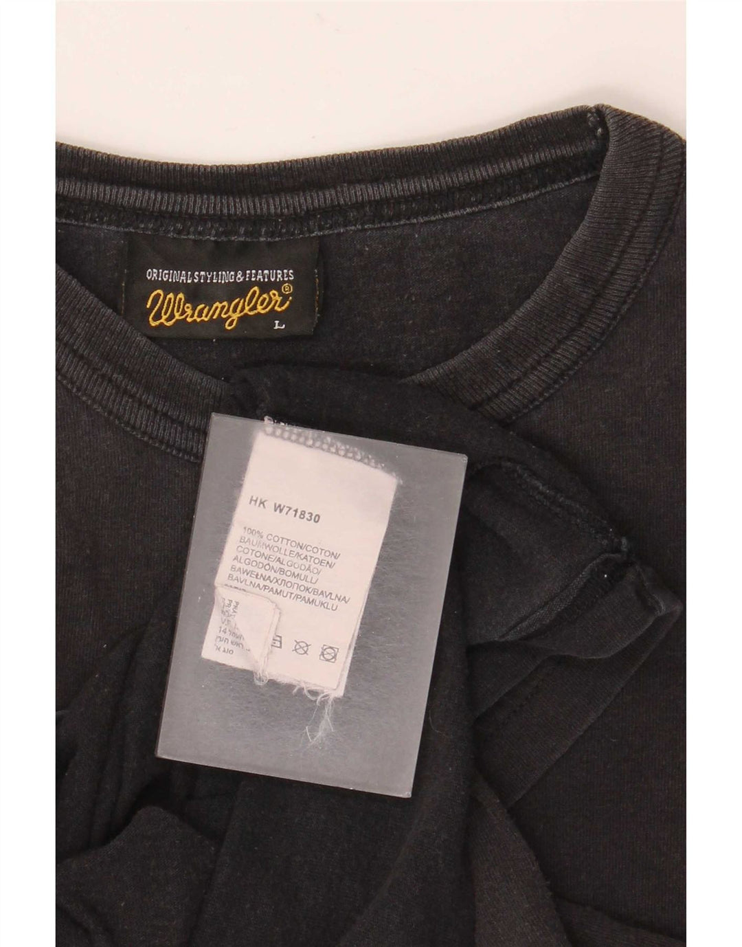 Wrangler - Camiseta gráfica para hombre, talla grande, algodón negro