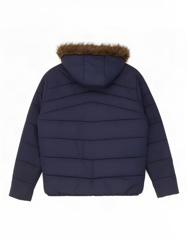 Jack & Jones Chaqueta acolchada con capucha para hombre UK 40 Large Poliéster azul marino