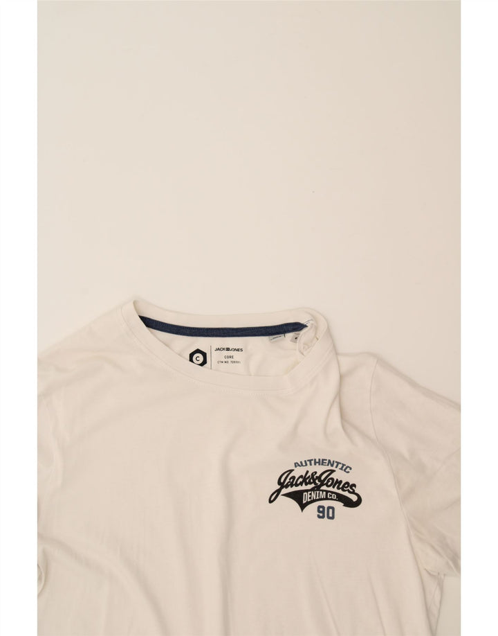 JACK & JONES Mens T-Shirt Top Small White Cotton Vintage Jack & Jones and Second-Hand Jack & Jones from Messina Hembry 
