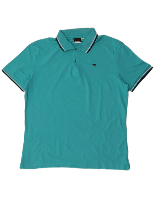Diadora Polo Hombre 2XL Algodón A Rayas Azul