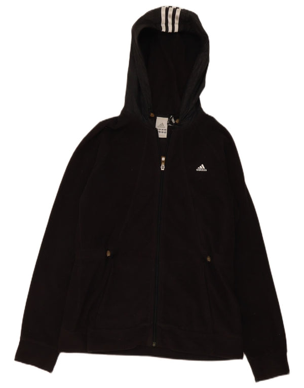 Adidas Chaqueta polar con capucha para mujer UK 44 Mediana Negro Poliéster