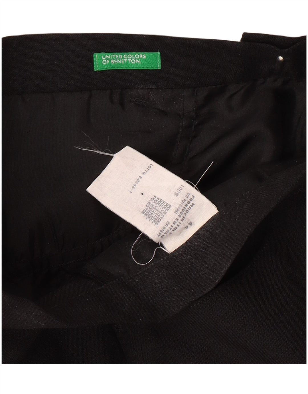 BENETTON Falda larga de cintura alta para mujer IT 44 Mediana W25 Poliéster negro
