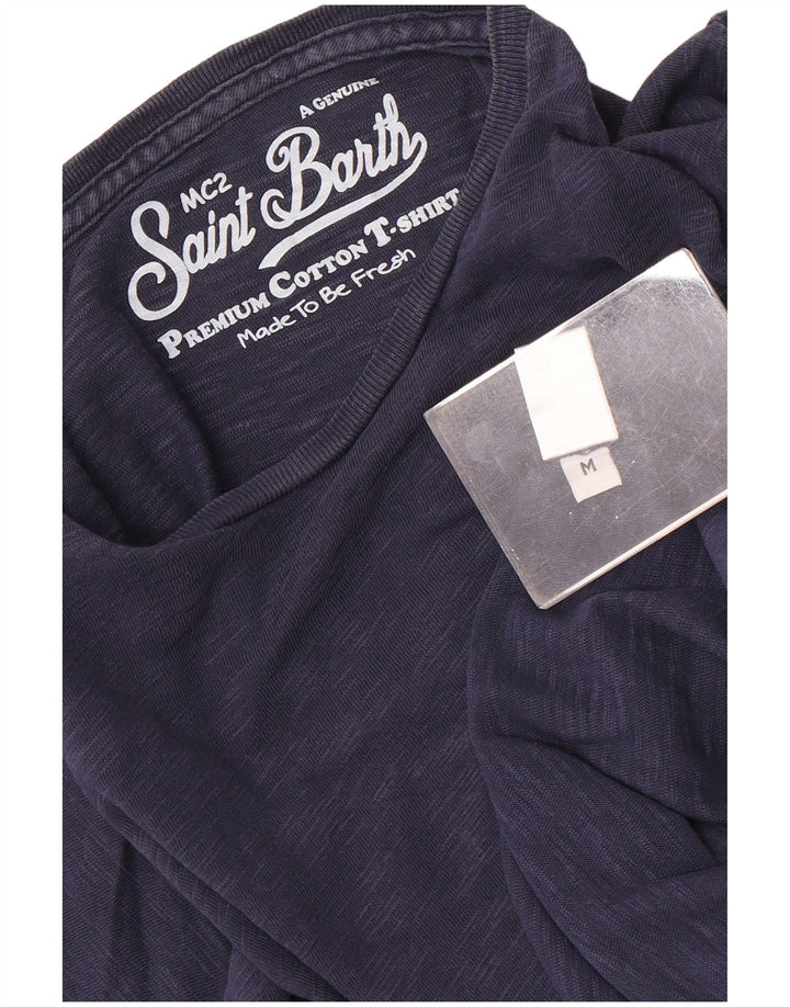 MC2 SAINT BARTH Camiseta Hombre Top Medium Azul Marino Algodón Moteado