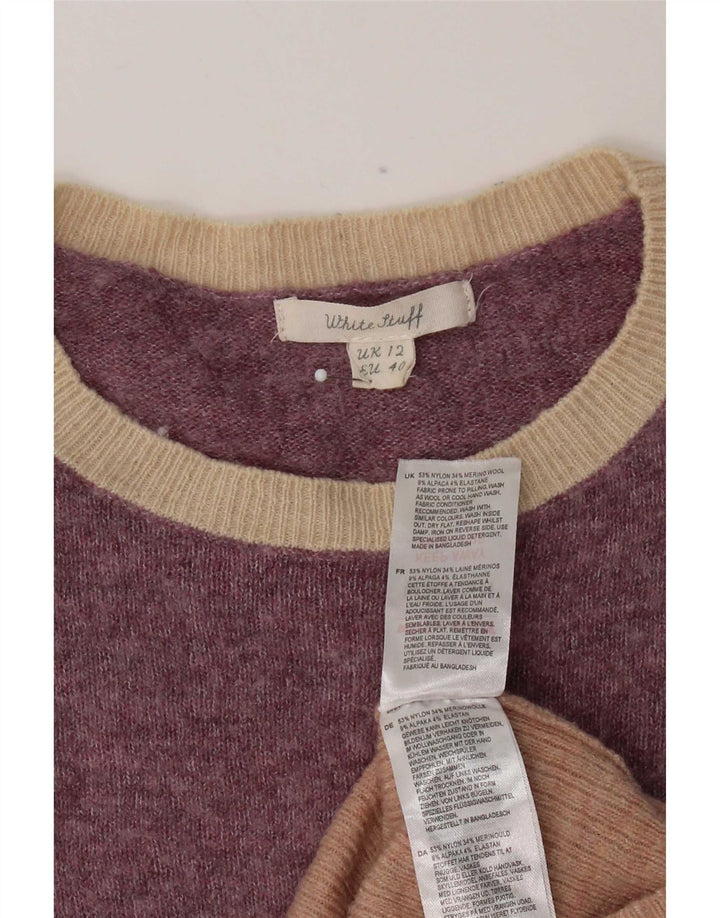 White Stuff Suéter tipo jersey con cuello redondo para mujer, talla 42, color morado mediano