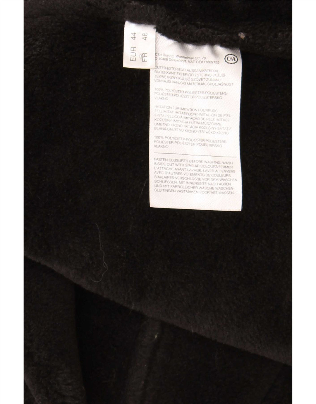 C&A Chaqueta motera de piel sintética Sherpa para mujer EU 44 XL Poliéster negro