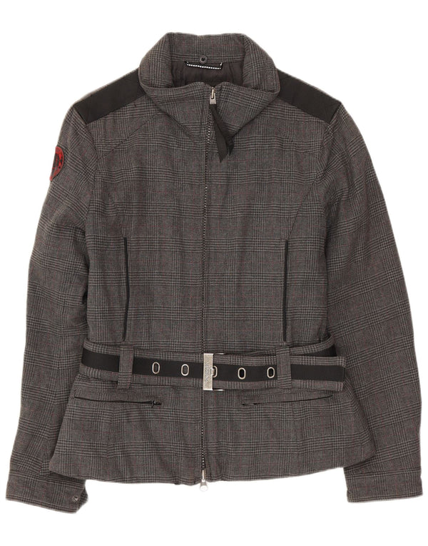 Chaqueta bomber para mujer Museum UK 14 Algodón de pata de gallo gris medio