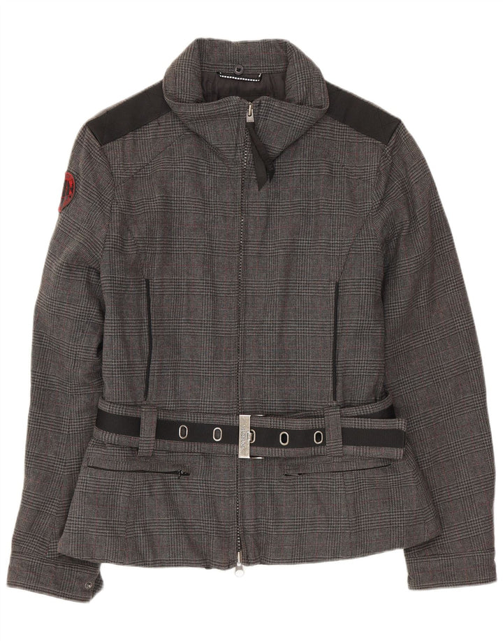 Chaqueta bomber para mujer Museum UK 14 Algodón de pata de gallo gris medio