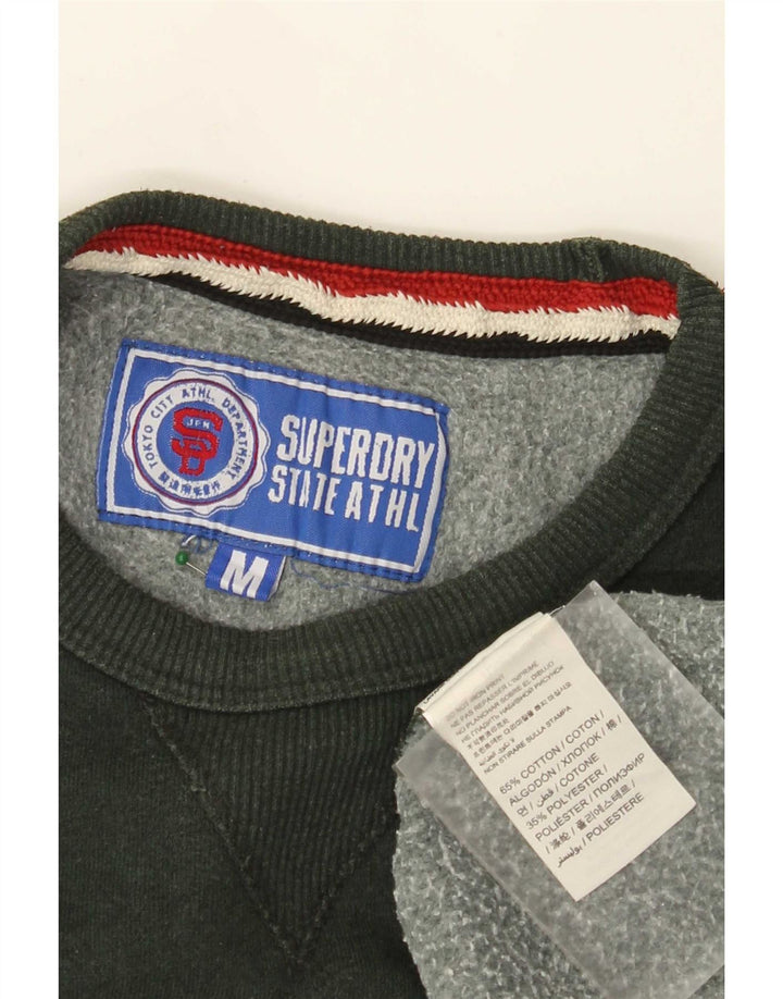 Superdry Hombre Sudadera Gráfica Jersey De Algodón Verde Medio
