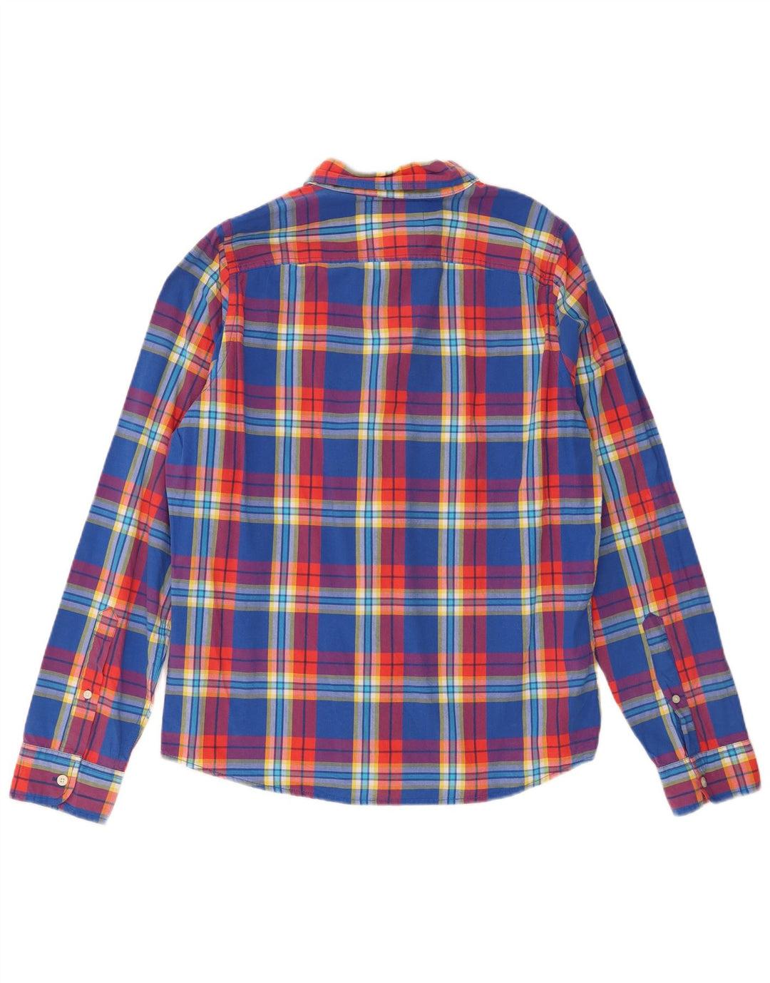 Camisa Hollister Hombre XL Algodón A Cuadros Azul