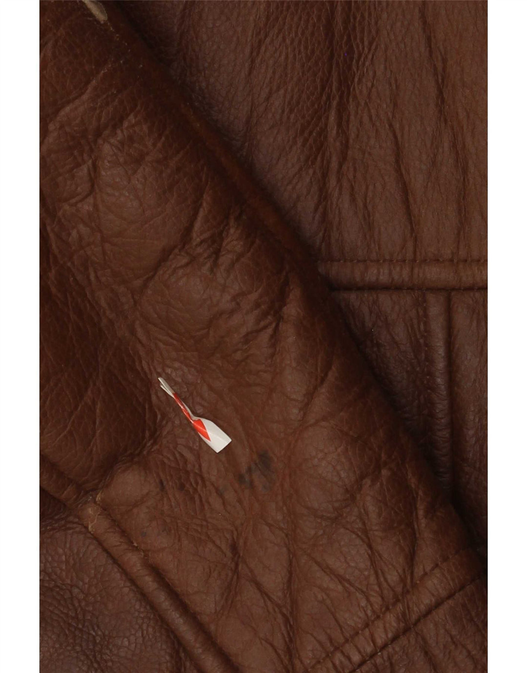 Chaqueta de piel de oveja vintage para hombre IT 52 XL cuero marrón